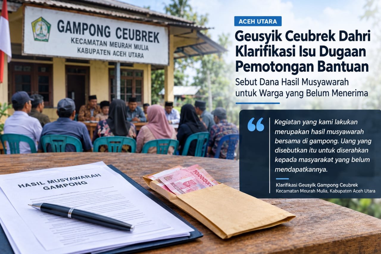 Geusyik Ceubrek Dahri Klarifikasi Isu Dugaan Pemotongan Bantuan, Sebut Dana Hasil Musyawarah untuk Warga yang Belum Menerima