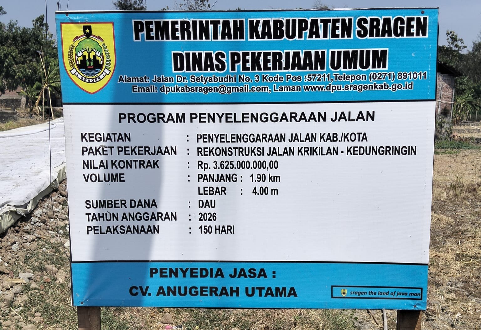 Proyek Rekonstruksi Jalan Krikilan–Kedungringin Senilai Rp3,625 Miliar Disorot, Ketebalan Beton dan Pengawasan Dipertanyakan